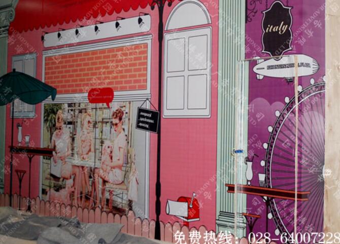 商场店面装修打围喷绘广告制作  